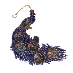 Peacock Beaded Hanging  Decor Multi Color Large